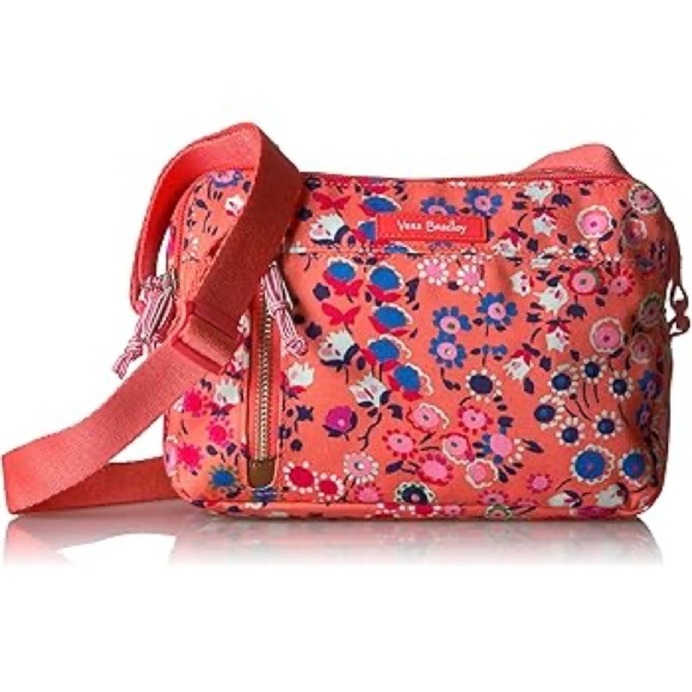 NWOT VERA BRADLEY 2-WAY ON THE HORIZON CORAL MEADOW RFID CROSSBODY